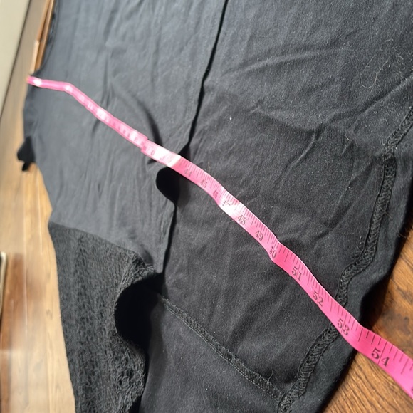 H by HALSTON black short sleeve maxi dress lace panels size XL cotton viscose - Picture 4 of 12